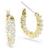 Matrix Vittore Hoop Earrings Round Cut, White, Gold-Tone Plated Matrix Vittore Hoop Earrings Round Cut, White, Gold-Tone Plated