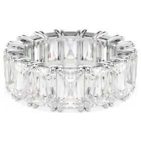 Matrix Vittore Ring Baguette Cut, White, Rhodium Plated
