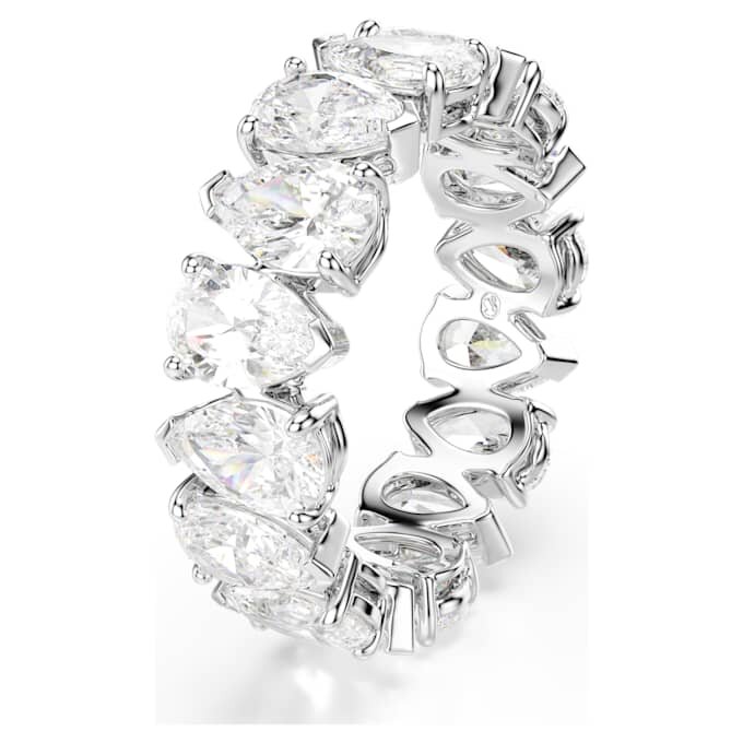 Matrix Vittore Ring Pear Cut, White, Silver-Tone Finish Matrix Vittore Ring Pear Cut, White, Silver-Tone Finish