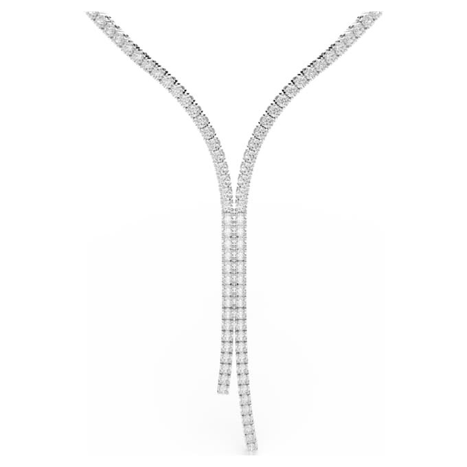 Matrix Y Necklace Round Cut, White, Rhodium Plated Matrix Y Necklace Round Cut, White, Rhodium Plated