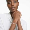 Mesmera Bangle Heart, White, Rhodium Plated