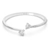 Mesmera Bangle Heart, White, Rhodium Plated