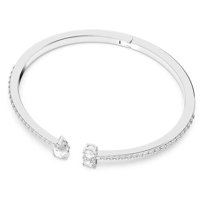 Mesmera Cuff Mixed Cuts, White, Rhodium Plated Mesmera Cuff Mixed Cuts, White, Rhodium Plated