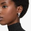 Mesmera Drop Earrings Mixed Cuts, White, Rhodium Plated