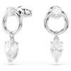 Mesmera Drop Earrings Mixed Cuts, White, Rhodium Plated