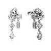 Mesmera Drop Earrings Mixed Cuts, White, Rhodium Plated