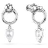 Mesmera Drop Earrings Mixed Cuts, White, Rhodium Plated