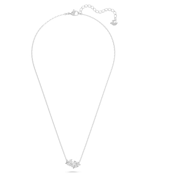 Mesmera Necklace Heart, White, Rhodium Plated Mesmera Necklace Heart, White, Rhodium Plated