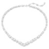 Mesmera Necklace Mixed Cuts, White, Rhodium Plated