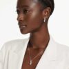 Mesmera Set Pear Cut, Round Cut, White, Rhodium Plated