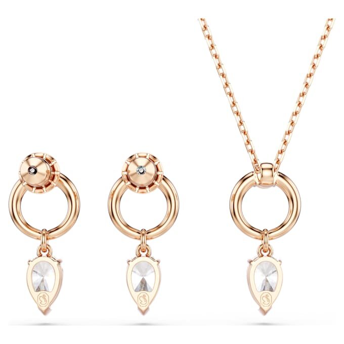 Mesmera Set Pear Cut, Round Cut, White, Rose Gold-Tone Plated Mesmera Set Pear Cut, Round Cut, White, Rose Gold-Tone Plated