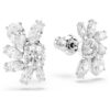 Mesmera Stud Earrings Mixed Cuts, Flower, White, Rhodium Plated Mesmera Stud Earrings Mixed Cuts, Flower, White, Rhodium Plated