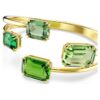 Millenia Bangle Octagon Cut, Green, Gold-Tone Plated