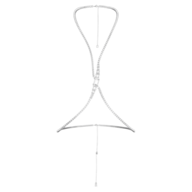 Millenia Body Chain Square Cut, White, Rhodium Plated
