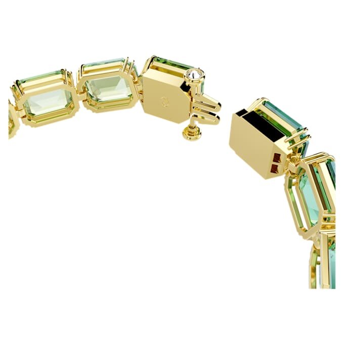 Millenia Bracelet Octagon Cut, Color Gradient, Green, Gold-Tone Plated