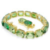 Millenia Bracelet Octagon Cut, Color Gradient, Green, Gold-Tone Plated