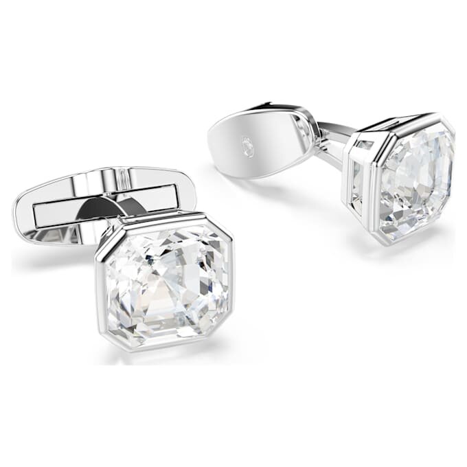 Millenia Cufflinks Octagon Cut, White, Rhodium Plated Millenia Cufflinks Octagon Cut, White, Rhodium Plated