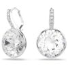 Millenia Drop Earrings Round Cut, White, Rhodium Plated Millenia Drop Earrings Round Cut, White, Rhodium Plated