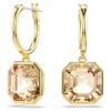 Millenia Drop Earrings Square Cut, Caramel, Gold-Tone Plated Millenia Drop Earrings Square Cut, Caramel, Gold-Tone Plated