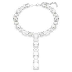 Millenia Necklace Mixed Cuts, White, Rhodium Plated