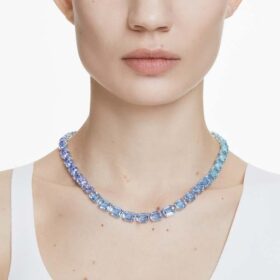 Millenia Necklace Octagon Cut, Color Gradient, Blue, Rhodium Plated