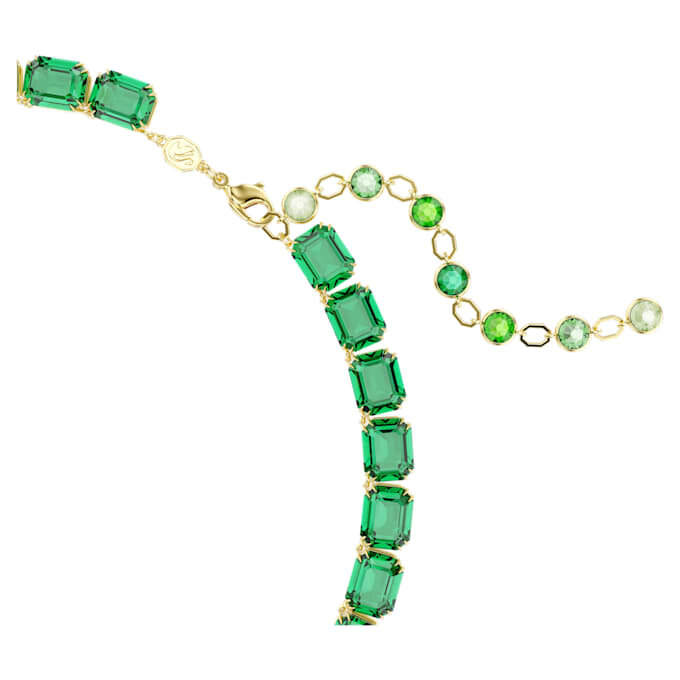 Millenia Necklace Octagon Cut, Color Gradient, Green, Gold-Tone Plated Millenia Necklace Octagon Cut, Color Gradient, Green, Gold-Tone Plated