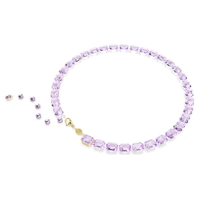 Millenia Necklace Octagon Cut, Purple, Gold-Tone Plated Millenia Necklace Octagon Cut, Purple, Gold-Tone Plated