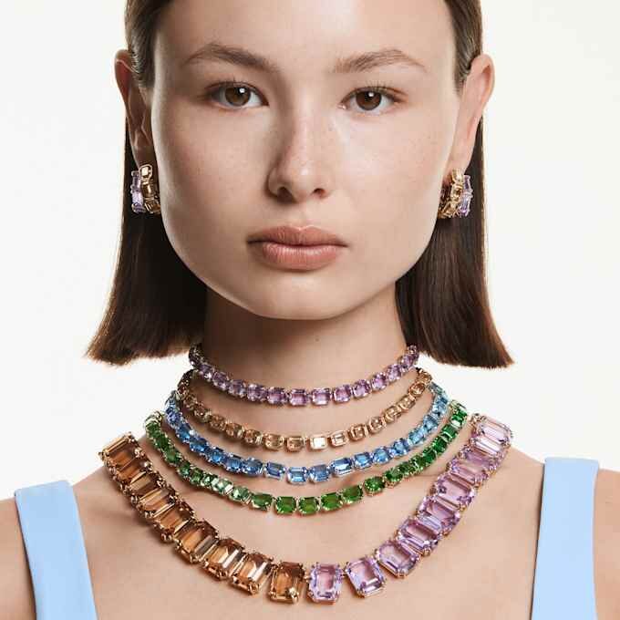 Millenia Choker Octagon Cut, Purple, Gold-Tone Plated Millenia Choker Octagon Cut, Purple, Gold-Tone Plated
