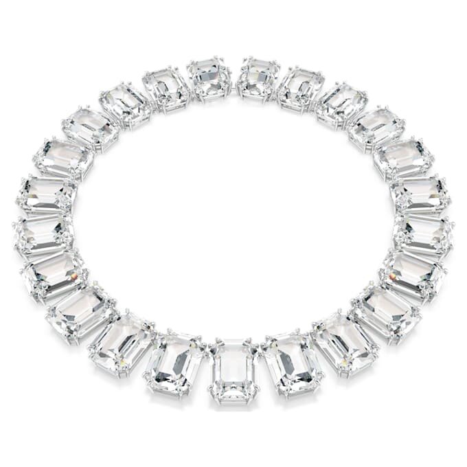 Millenia Necklace Oversized Crystals, Octagon Cut, White, Rhodium Plated Millenia Necklace Oversized Crystals, Octagon Cut, White, Rhodium Plated