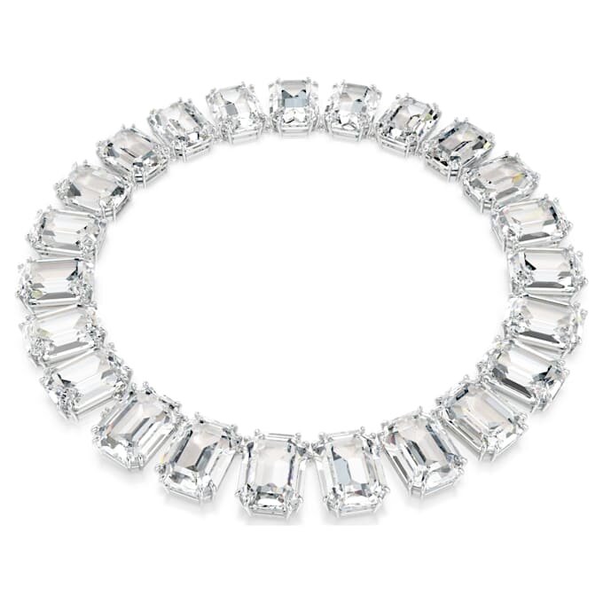 Millenia Necklace Oversized Crystals, Octagon Cut, White, Rhodium Plated Millenia Necklace Oversized Crystals, Octagon Cut, White, Rhodium Plated