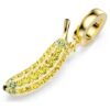 Minions Banana Charm Pavé, Yellow, Gold-Tone Plated