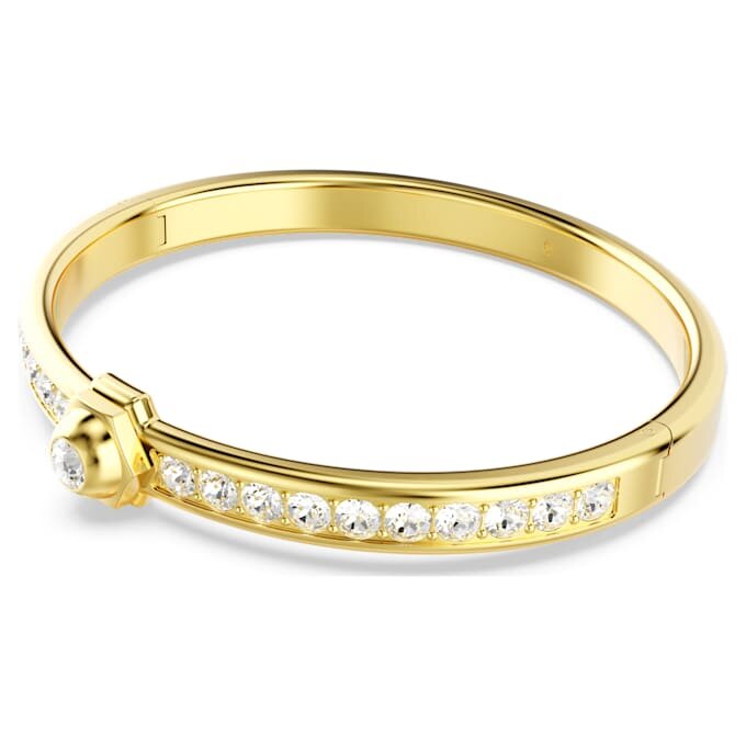 Numina Bangle Round Cut, White, Gold-Tone Plated Numina Bangle Round Cut, White, Gold-Tone Plated