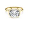Octagon Bezel Ring Lab-Grown Diamonds 3.0 Ct Tw, Octagon Shape, 14K Yellow Gold