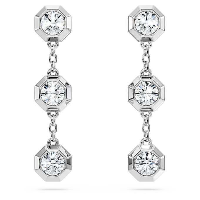 Octagon Drop Earrings Lab-Grown Diamonds 0.6 Ct Tw, Round Shape, Sterling Silver Octagon Drop Earrings Lab-Grown Diamonds 0.6 Ct Tw, Round Shape, Sterling Silver