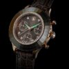 Octea Chrono Watch Swiss Made, Leather Strap, Gray, Rose Gold-Tone Finish