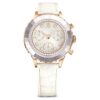 Octea Chrono Watch Swiss Made, Leather Strap, White, Rose Gold-Tone Finish