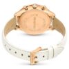 Octea Chrono Watch Swiss Made, Leather Strap, White, Rose Gold-Tone Finish