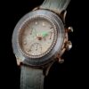 Octea Chrono Watch Swiss Made, Leather Strap, White, Rose Gold-Tone Finish