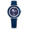 Octea Moon Watch Swiss Made, Moon, Leather Strap, Blue, Stainless Steel