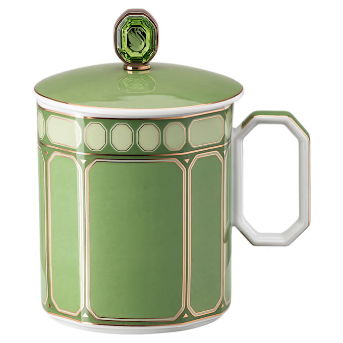 Signum Mug with Lid Porcelain, Green Signum Mug with Lid Porcelain, Green