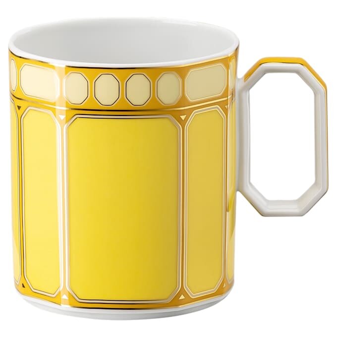 Signum Mug with Lid Porcelain, Yellow Signum Mug with Lid Porcelain, Yellow