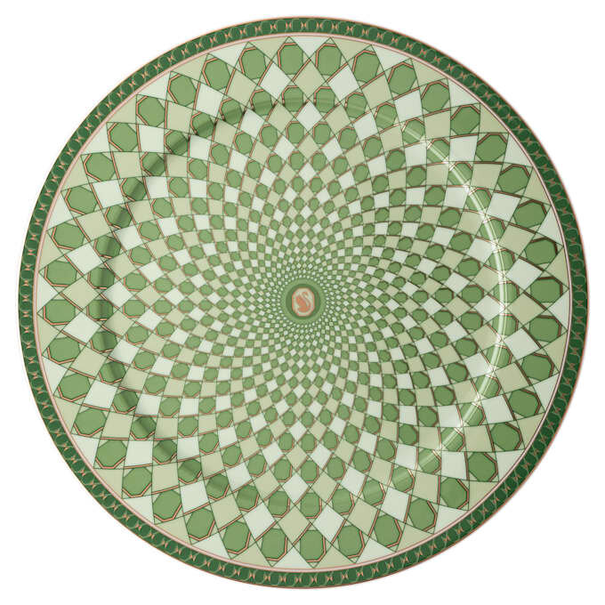 Signum Service Plate Porcelain, Large, Green Signum Service Plate Porcelain, Large, Green
