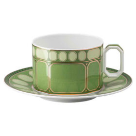 Signum Teacup with Saucer Porcelain, Green