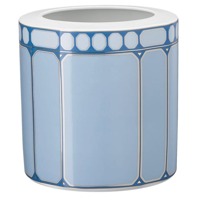 Signum Vase Porcelain, Wide, Blue Signum Vase Porcelain, Wide, Blue