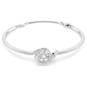Snake Bracelet Mixed Cuts, Year of the Snake, White, Rhodium Plated