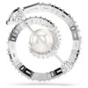 Snake Brooch Crystal Pearl, Mixed Cuts, Year of the Snake, White, Rhodium Plated