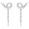Snake Drop Earrings Mixed Cuts, Year of the Snake, White, Rhodium Plated Snake Drop Earrings Mixed Cuts, Year of the Snake, White, Rhodium Plated