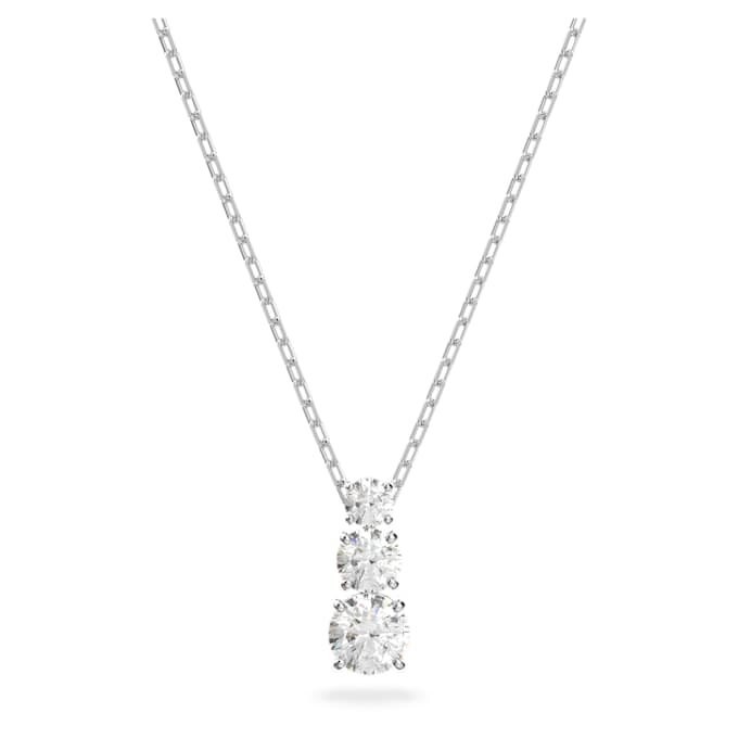 Stilla Attract Pendant Round Cut, White, Rhodium Plated Stilla Attract Pendant Round Cut, White, Rhodium Plated