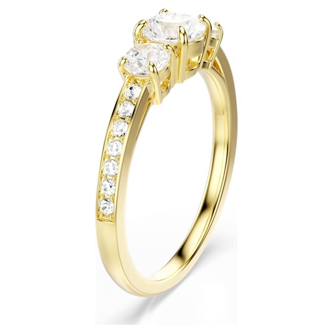 Stilla Attract Ring Round Cut, White, Gold-Tone Plated Stilla Attract Ring Round Cut, White, Gold-Tone Plated