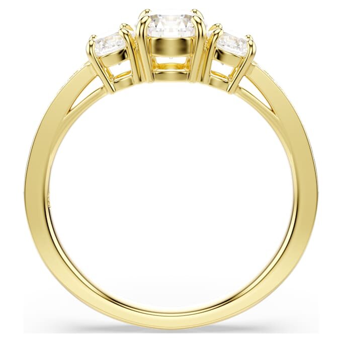 Stilla Attract Ring Round Cut, White, Gold-Tone Plated Stilla Attract Ring Round Cut, White, Gold-Tone Plated